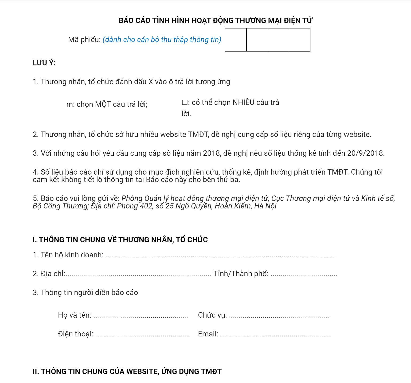 Báo cáo tình hình hoạt động thương mại điện tử trong công ty TNHH hai thành viên trở lên